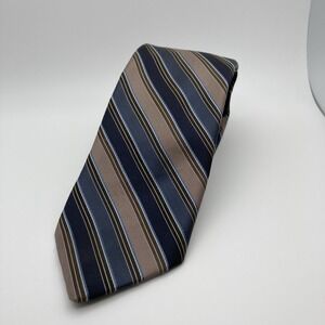 Ketch Vintage Brown/Blue Stripped Polyester‎ Skinny Neck Tie